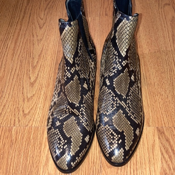 Snakeskin booties